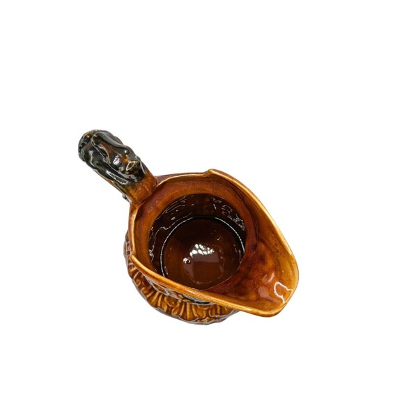 VTG Arthur Wood British Pottery Horse Head Handle Embossed Hunt Scene Pitcher 8" - Picture 2 of 16